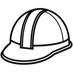 Hard Hat line art vector