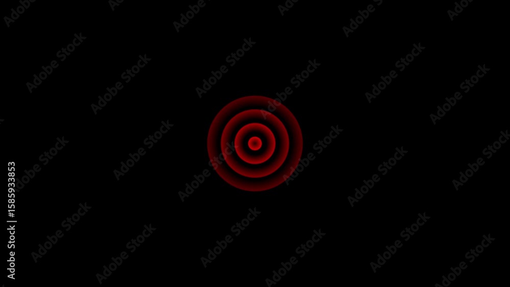 Poster radio black background animation and expanding arc waves motion graphics . color technology radio wa