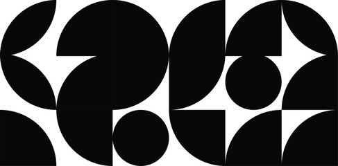 abstract geometric shapes, minimalist black and white, modern art, symmetrical pattern, minimal design, simplified shapes, bold contrast