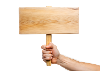 hand holding a wooden board