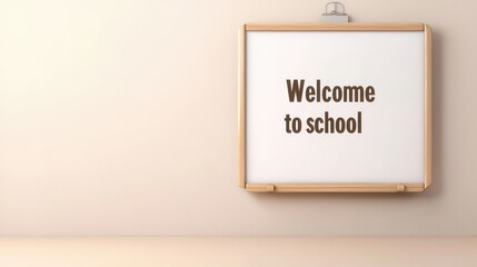 Obraz premium A simple whiteboard with a wooden frame displays the message 