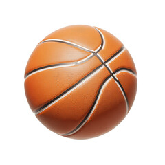 Fototapeta premium Basketball Isolated: A detailed shot of a standard orange basketball, a symbol of sport, teamwork, and athletic competition. Isolated against a clean backdrop.