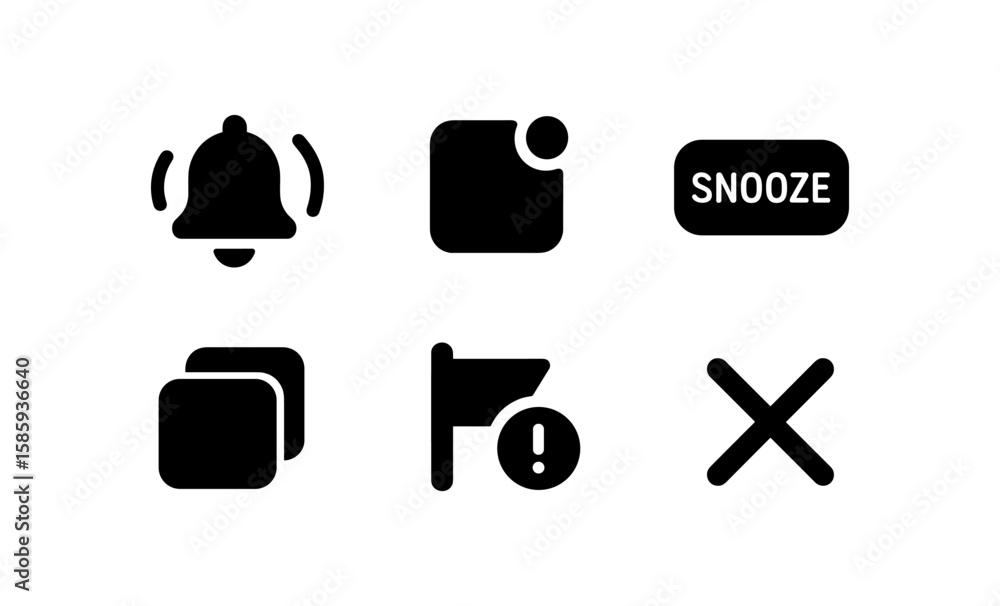 Poster minimalist notification icon set for user interfaces