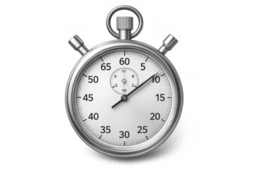 Classic Stopwatch Measuring Time with Transparent Background