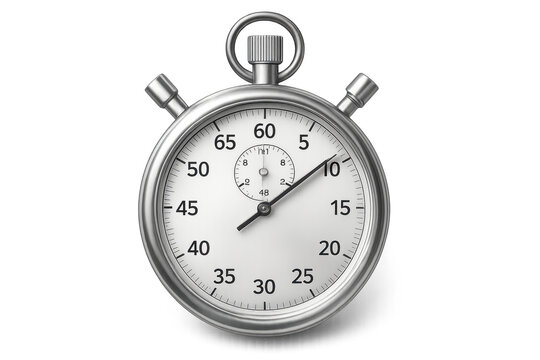 Classic Stopwatch Measuring Time with Transparent Background