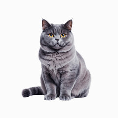  Majestic British Shorthair Cat in Studio: This striking close-up captures the regal essence of a British Shorthair cat.