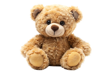 cute teddy bear isolated on white background, png, ai generated.