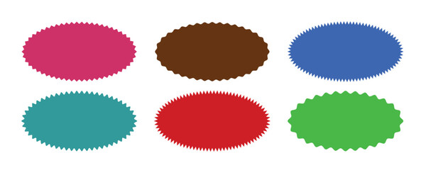 Rectangle shape frame with zigzag edge. Set of Zigzag and colorful Shapes.shapes stickers with zigzag wavy edge.