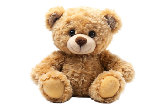 cute teddy bear isolated on white background, png, ai generated.