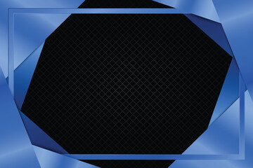 Glossy metallic blue gradient black background design