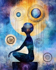 Wellness rituals dreamlike illustration with wellness rituals at sunrise concept for stock image, explore Wellness rituals at sunrise scenes and Wellness rituals at sunrise illustration design 