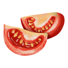 Set of tomatoes. Fresh tomato, watercolor, isolated on white background. Hand-drawn watercolor. Set of tomatoes. Vegetables. Watercolor drawing.