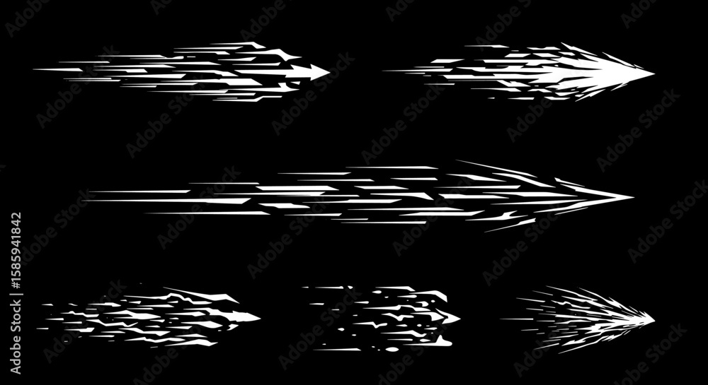 Poster dynamic abstract geometric shape set on black background