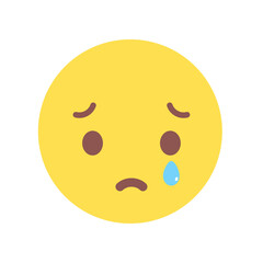 涙を流して泣いている悲しい顔の絵文字 - 困る･心配･トラブルなどのイメージのアイコン･イラスト素材