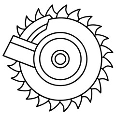 Precision Sawblade Outline Illustration