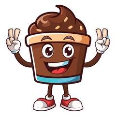 Chocolate cake cartoon vector illustration