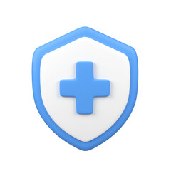 Medical shield isolated 3d render icon illustration