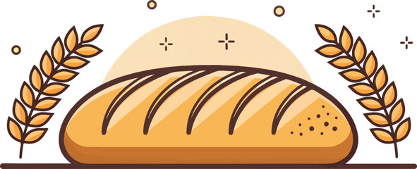 Toasted Bread vector design in isolated background, Bread Logo and icon vector design, Bread vector design