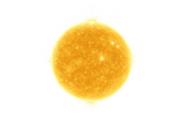 Bright sun shining with transparent background, perfect for solar energy concepts