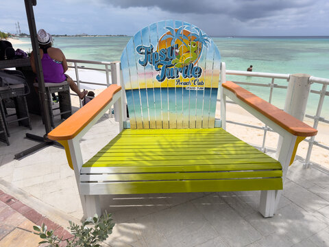 Oversized Chair at the Tipsy Turtle Beach Club in Grand Turk. A Carnival Cruise Line Beach Excursion.
