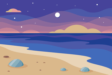 vector illustration of a tropical beach