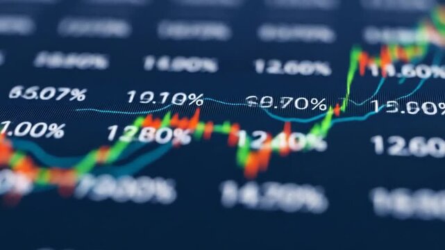 Dynamic Stock Market Data Visualization with Percentage Fluctuations and Trading Trends