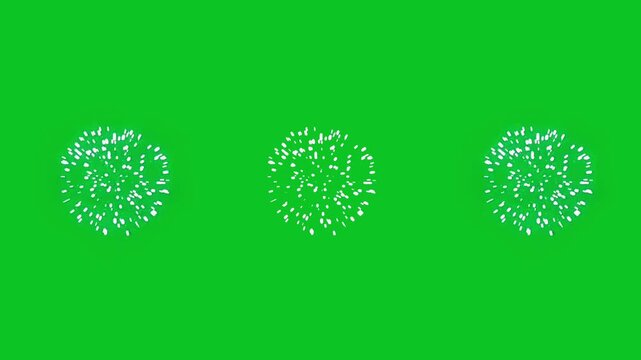 fireworks blast 3d green screen explosion sparkle in the night sky animated chromakey background style frame creative gesture composition, Glow, Shine, Sparkling, Colorful holiday firecracker 4K