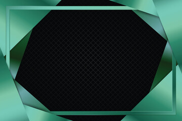 Glossy metallic green gradient black background design