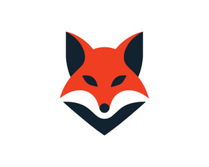 Obraz premium Dynamic Minimalist geometric fox head vector icon