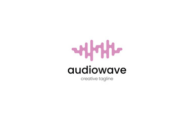 Minimal Soft Soundwave Bars Logo. Can be used for podcast branding, audio tech startups, or music app icons