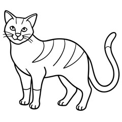 Sand Cat Outline Design