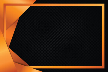 Glossy metallic orange rustic gradient frame black background design