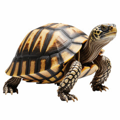 Obraz premium Box Turtle in Action: A detailed studio shot showcases a Box Turtle, exuding its prehistoric charm. This image portrays the turtle's distinctive shell, scaly skin, and serene presence.