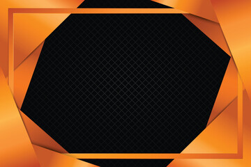Glossy metallic orange rustic gradient black background design