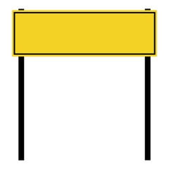 Rectangle warning sign empty space yellow background for message Transparent background.