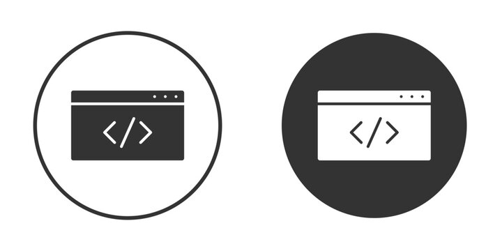 Web Code icon flat pictogram for web. Symbol, logo illustration. Vector graphics