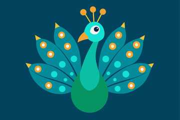 Fototapeta premium peacock-with-eyes-of feathers glowing like stained