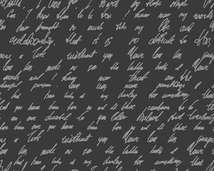 Unreadable poetry seamless pattern. Horizontal pattern with latin or english illegible words. Handwritten abstract text. Linear cursive lettering, handwritten abstract text. Vector banner. 