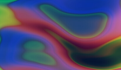 Soft abstract image with fluid organic forms in red, green, and blue, blending together in a dreamy, heat-map style.