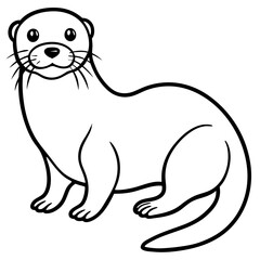 Simple Otter Line Sketch
