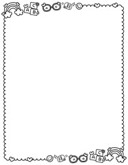 School supplies border clipart. Back to school border. Hand-Drawn Stationery Clipart. Educational borders and frames. Teacher school border. Border frame for kids. Perfect for invitations, worksheets.