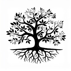Obraz premium Black And White Tree With Roots
