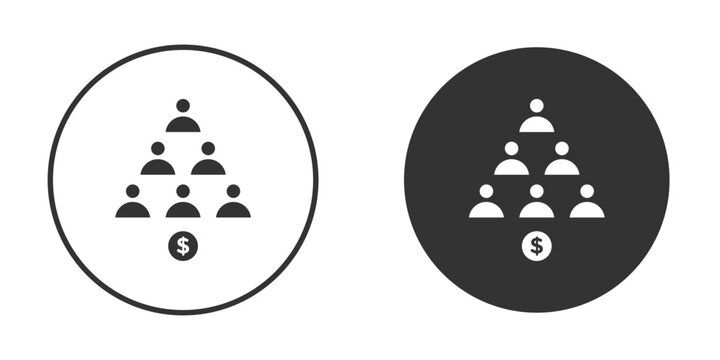 Ponzi scheme icon flat pictogram for web. Symbol, logo illustration. Vector graphics