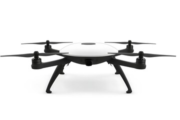 Modern drone with camera for aerial photography and videography on white background, high quality image