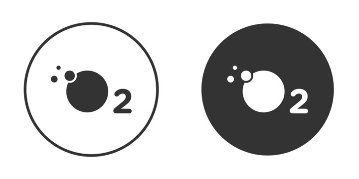 Oxygen O2 icon flat pictogram for web. Symbol, logo illustration. Vector graphics