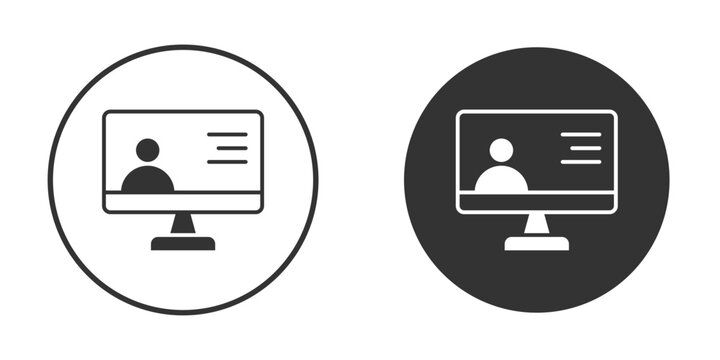 Online course icon flat pictogram for web. Symbol, logo illustration. Vector graphics