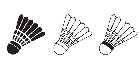 set vector various Badminton Shuttlecock Badminton shuttlecock icon vector silhouettes, 