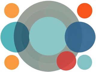 Obraz premium Composition of Geometric Circles in Flat Colours