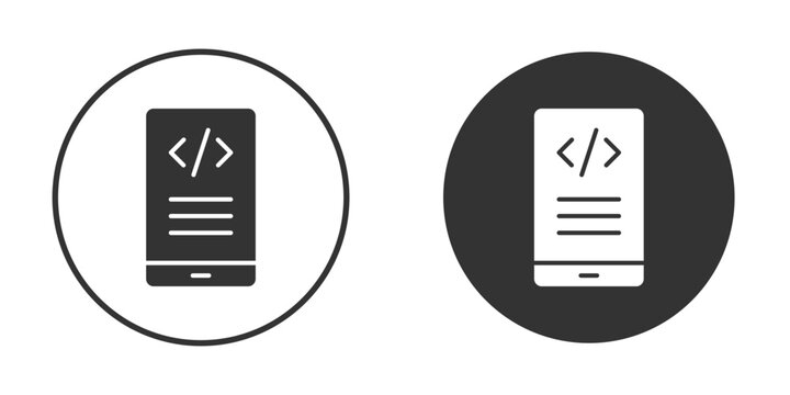 Mobile apps development icon flat pictogram for web. Symbol, logo illustration. Vector graphics
