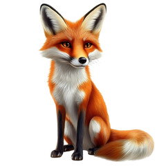 Obraz premium illustration of a fox- isolated on a white background- fox .